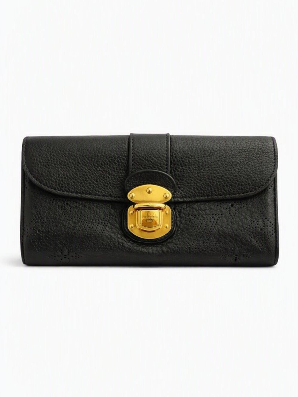 Louis Vuitton Mahina Amelia Wallet Black Perforated Leather - Picture 1 of 7